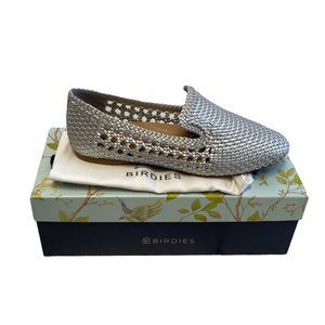 Birdies Silver Woven Loafers